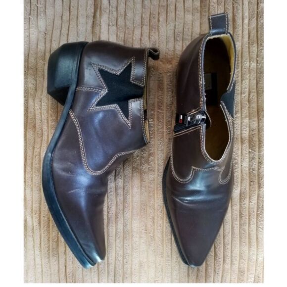 Vintage Tommy Hilfiger Womens Leather Star Engraved Snip Toe Cowboy Boot sz 8.5 - Picture 2 of 8